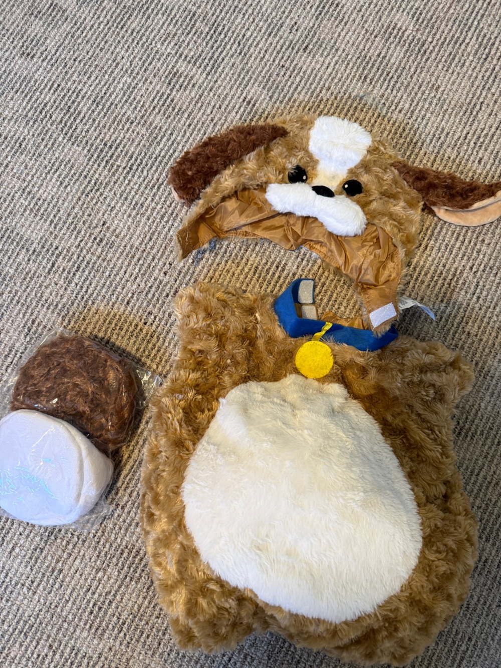 Plush Brown Puppy Costume Hooded Kids Accessory 12-18months